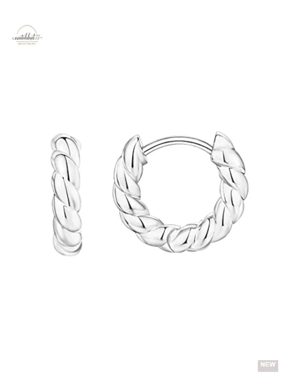Gold Plated 925 Sterling Silver Post Twisted Huggie Earring Mini Hoop Earrings